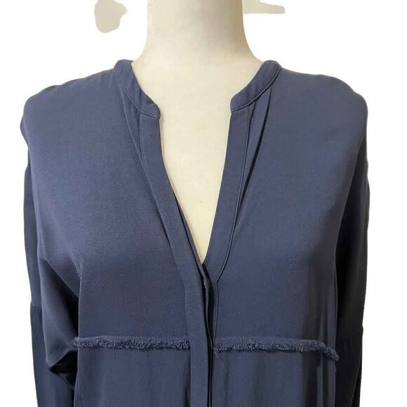 JAMES PERSE XSmall Blue Crepe Tunic Shirt Dress - Picture 3 of 14